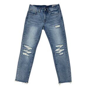 All Saints Muse Slim Destroy Jean 26 Blue Low Rise